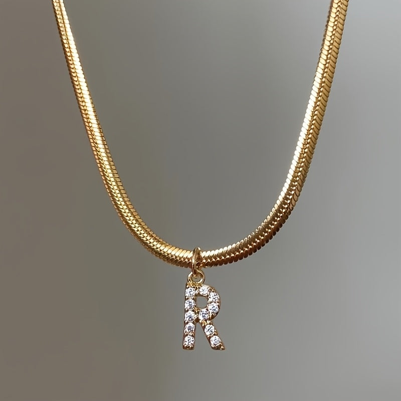 Women'S Necklace   Initials A Z Letters  Delicate Chain with Synthetic Synthetic Synthetic Synthetic Zircon Stones  Elegant Everyday & Formal Jewelry Gift for Women  Birthday/Anniversary Present  Bohemian Style  Fine Craftsmanship  Statement Piece  Fash