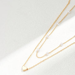 1pc Imitation Pearl Heart Shaped Women's Necklace  Simple and Stylish Casual Attire  Valentine's Day Gift  Birthday Present