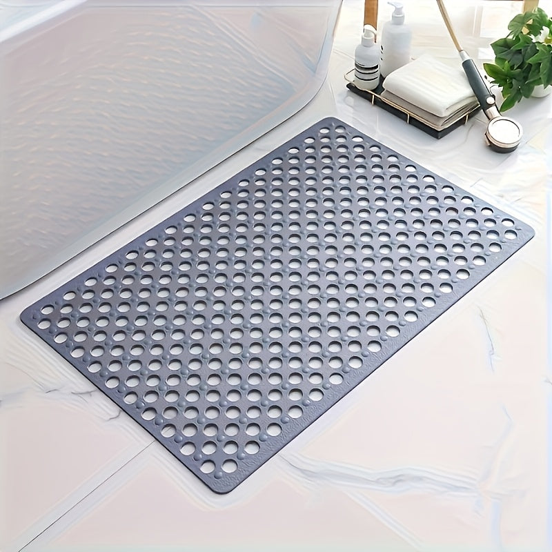 1pc   Quick Drying Anti Slip Bath Mat | Silicone Shower Mat with Circular Hole Design  Massage Ring  Suitable for Shower Rooms  Hotels  Toilets  Bathtubs