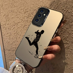 Football Player Pattern Phone Case for TPU for Galaxy A03/A04/A04E/A05/A05S/A10/A10S/A11/A12/A13/A14/A15/A21S/A23/A25/A30S/A31/A32/A33/A35/A50/A51/A52/A53/A5/A55/A70/A71/A72/M12/S10/S10+/S20/S21/S22/S2/S24 Series 20/9  Drop Proof  Full Cover  Acrylic  Str