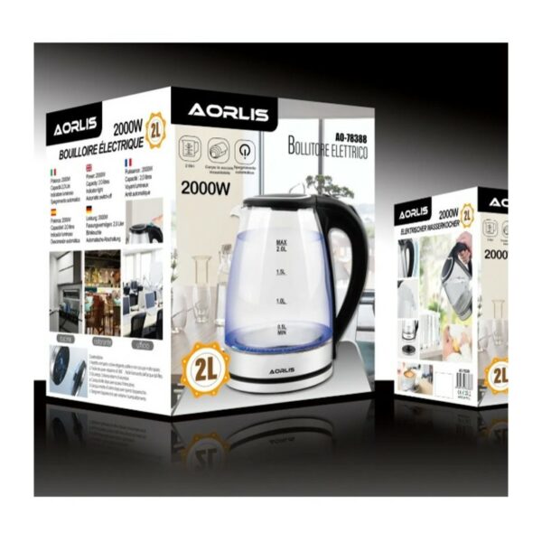 Aorlis AO-78388 Electric Glass Kettle 2000W 2L