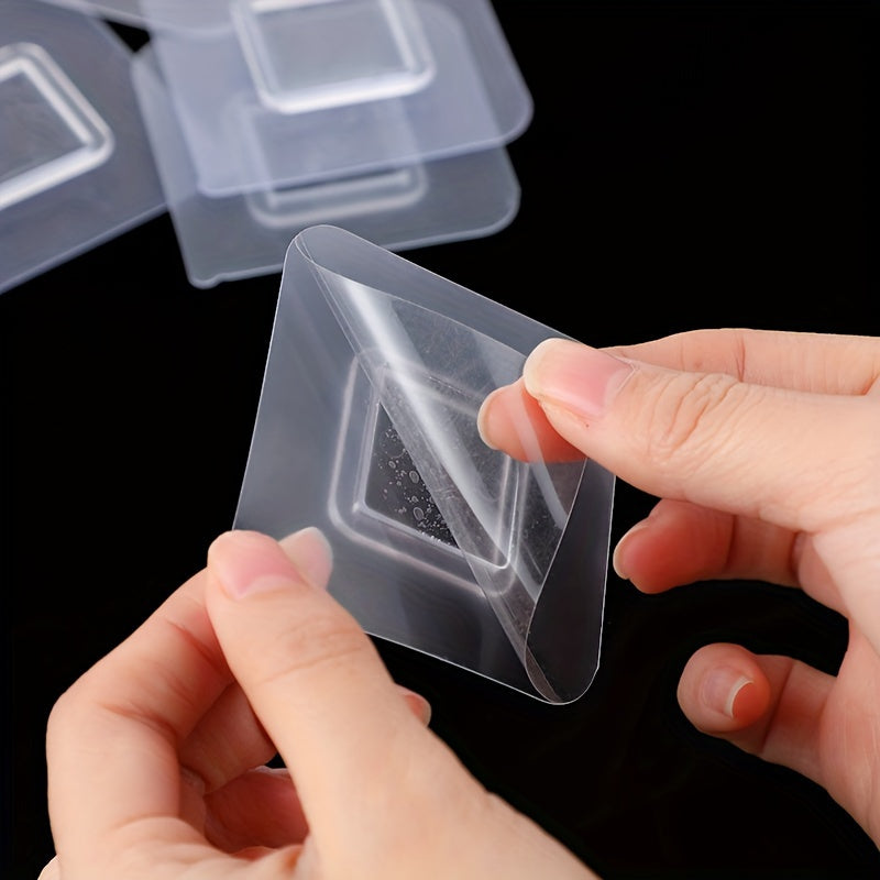 4/8/16pcs Modern Clear Plastic Wall Hooks   Waterproof Adhesive Bathroom & Kitchen Hooks  No Drill Installation  Space Saving Design for Shower Mirror  Phone Holder  Minimalist Style Durable Plastic Storage Hooks  Utility Hooks