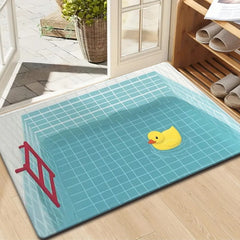 1Pc Flannel Rubber Duckie Rug Non Slip Water Absorbent