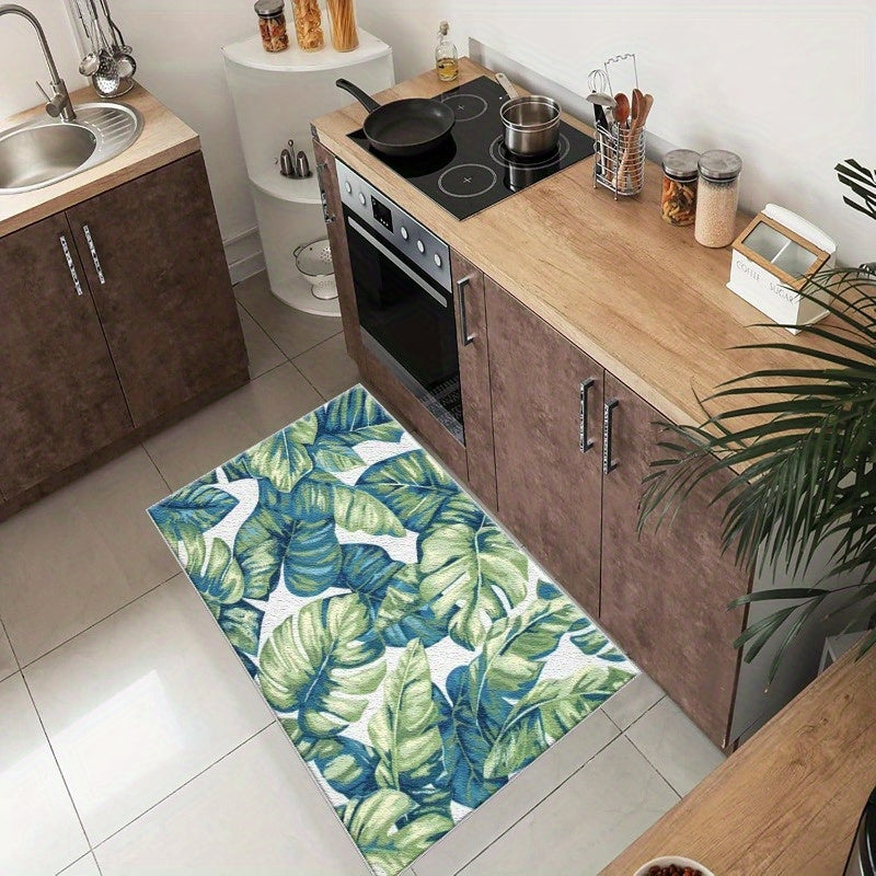 1Pc Tropical Monstera Leaf Welcome Mat Non Slip Indoor/Outdoor