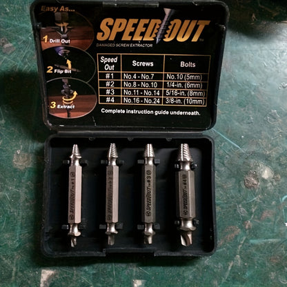 4pcs Steel Broken Speed Out Damaged Screw Extractor Drill Bit Remover Guide Set