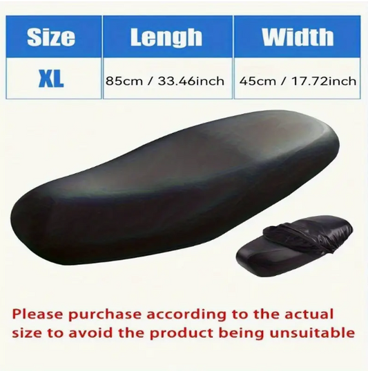 Waterproof Motorcycle Seat Cover - Universal PU Leather Scooter Seat Protector with Rain and Sun Protection for Outdoor Accessories