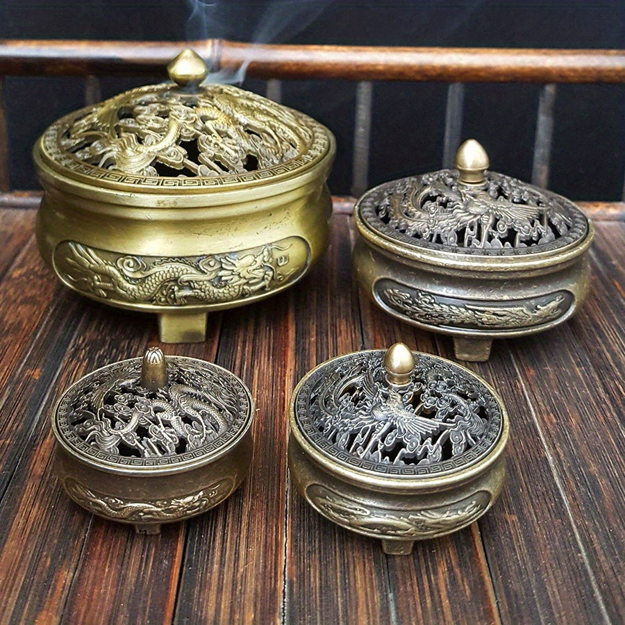 1pc  Dragon and Phoenix Incense Burner  Elegant  Suitable for Meditation  Yoga  Tea Space and Home Decoration   Perfect Gift for Relaxation and Spiritual Practice  Meditation Accessories | Modern | Multifunctional Dragon and Phoenix Design  Ideal for Than