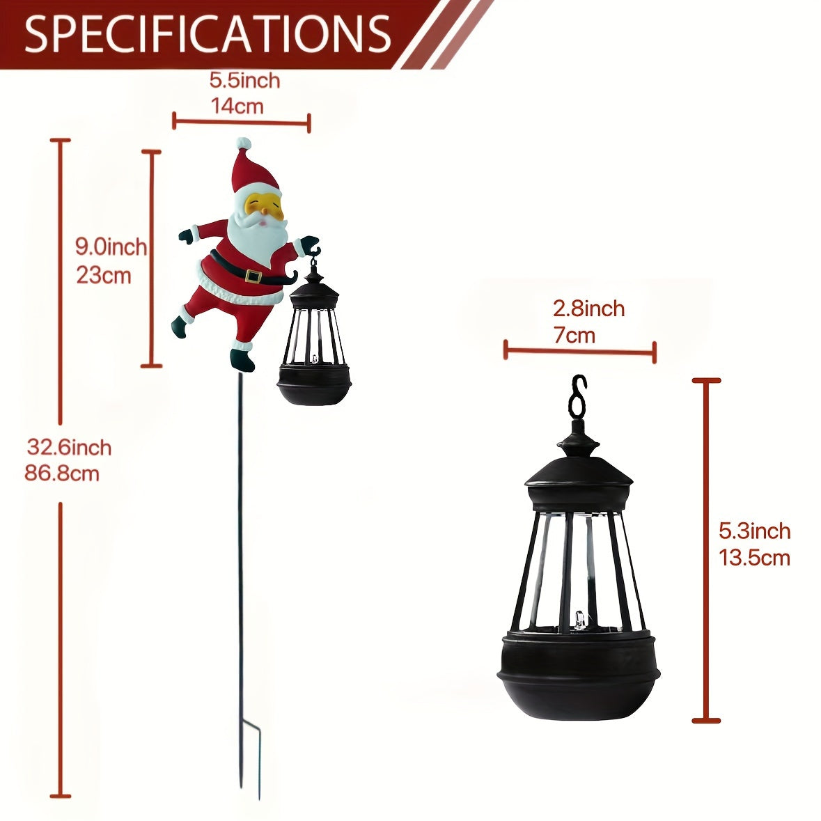 Solar Christmas Lights   IP44 Santa Claus LED Garden Decoration  Old for Man and Palace Lights  Outdoor Lawn Lighting  suitable for Courtyard  Path and Landscaping  Christmas  Halloween Decoration
