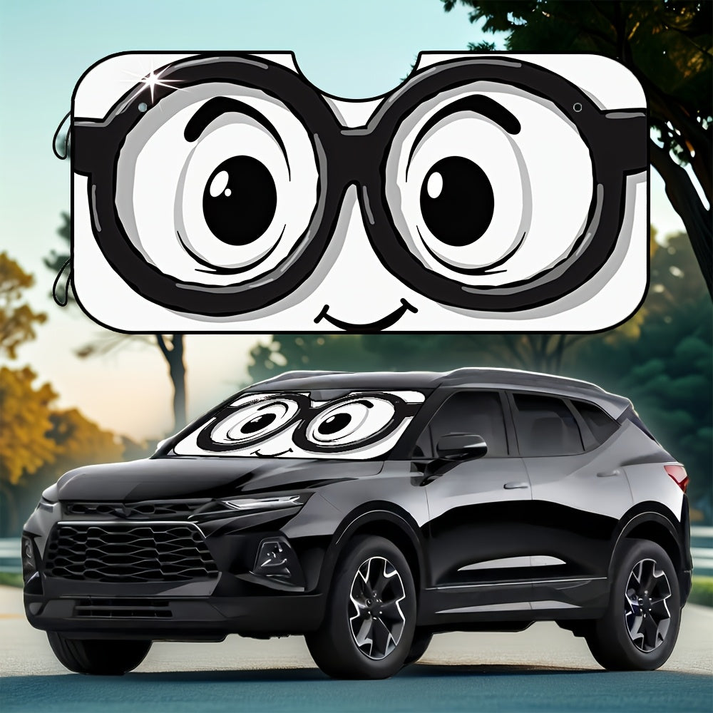 1pc  Fun Cartoon Eyes Design RV Windshield Sunshade  Includes 4 Suction Cups  Ideal for Keeping SUVs and Trucks Cool and Protected from the Sun
