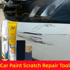 Universal Car Scratch Repair Pen for All Vehicle Models   Quick Fix for Scratches in White  Black  Pearl White  Gray  Red  Blue   Rust Proof Touch Up Paint Pen with Scratch Remover Wax   Set 1: Paint Pen + Repair Wax + Sponge + Sandpaper   Set 2: