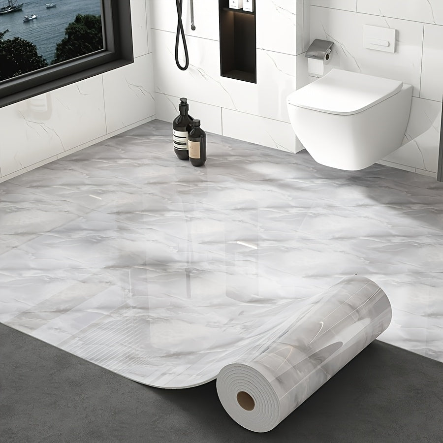 2 Rolls  15.7x118 Inch Thickened Version  3mm Thickness  Easy to Peel and Apply Vinyl Flooring Durable and Removable Waterproof Marble Tile Stickers. Self Adhesive Modern  Marble Pattern Floor Tile Decals  Suitable For Kitchen  Living Room  Office
