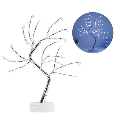 D-7 60 LED White Snowflake Table Lamp With Base USB DC /Battery Operated