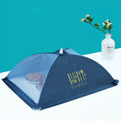 Large Capacity Folding Table & Dish Cover with Knife Fork Pattern   Dual Sided Fabric & Carbon Steel Frame for Outdoor Dining  Picnics  BBQs  Folding Picnic Table  Foldable Design  Durable Frame