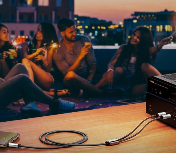 Wolulu AS-51184 Lightning Pin For IOS To Dual Male 6.35 Cable 1.5m