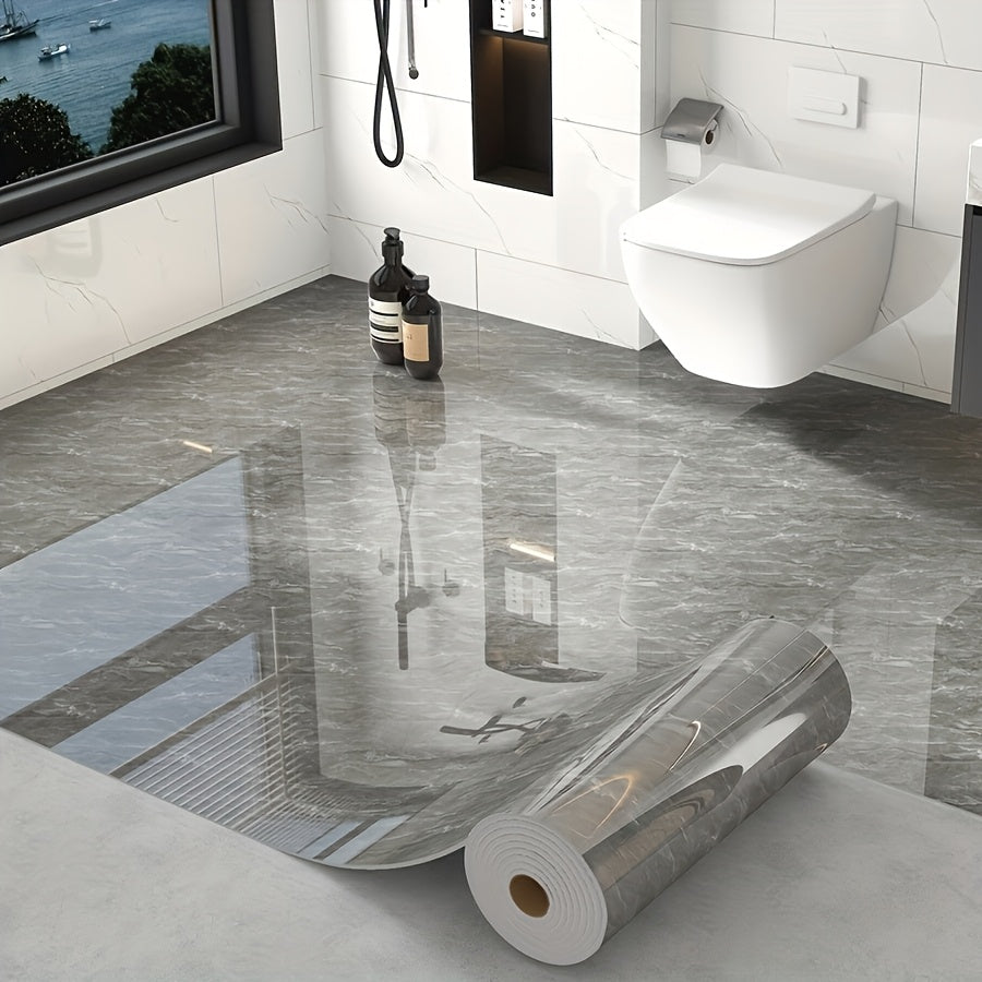 2 Rolls  15.7x118 Inch Thickened Version  3mm Thickness  Easy to Peel and Apply Vinyl Flooring Durable and Removable Waterproof Marble Tile Stickers. Self Adhesive Modern  Marble Pattern Floor Tile Decals  Suitable For Kitchen  Living Room  Office