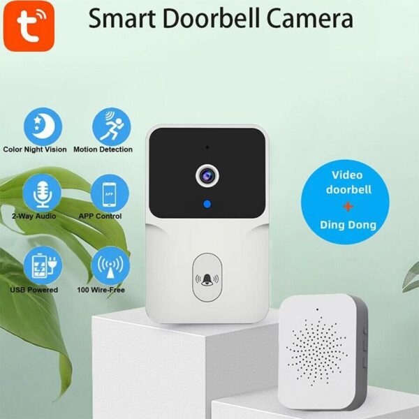 Wolulu AS-50701 USB Rechargeable WIFI Wireless Camera Doorbell With Tuya App