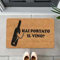 1Pc Italian Wine Themed Doormat With "Hai Portato Il