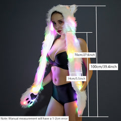 LED Hat  Scarf and Gloves Three in One Single Item for Festivals  Parties  Concerts  Fashionable Warm Hats without Batteries