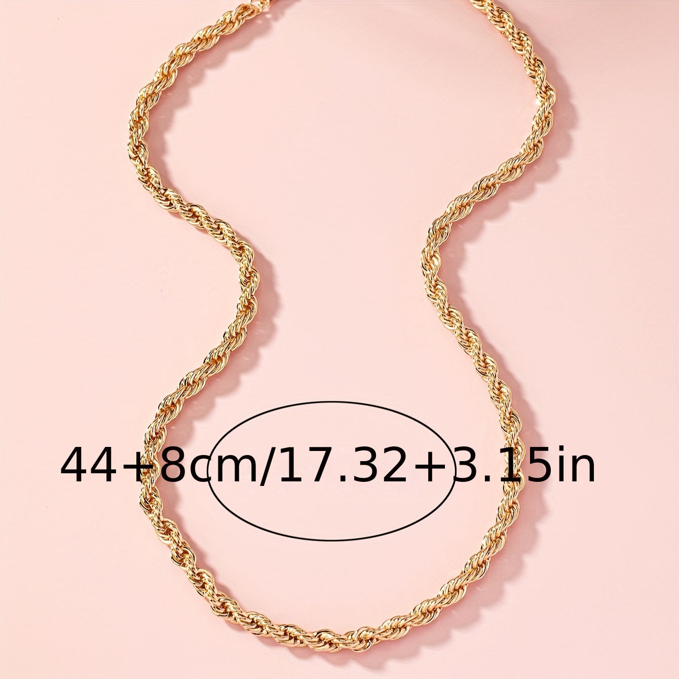 Golden Twist Necklace Adjustable Thick Clavicle Chain Luxury Style Make Your Call Match Daily Outfits Party Accessory