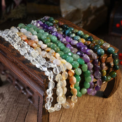 Handmade Boho Natural Stone Bead Necklace   Multicolor Irregular Smooth Gemstones  Lightweight Choker for Women  Vacation & Everyday Jewelry  Bohemian Summer Fashion Accessory  Boho Jewelry  Elegant Bead Design