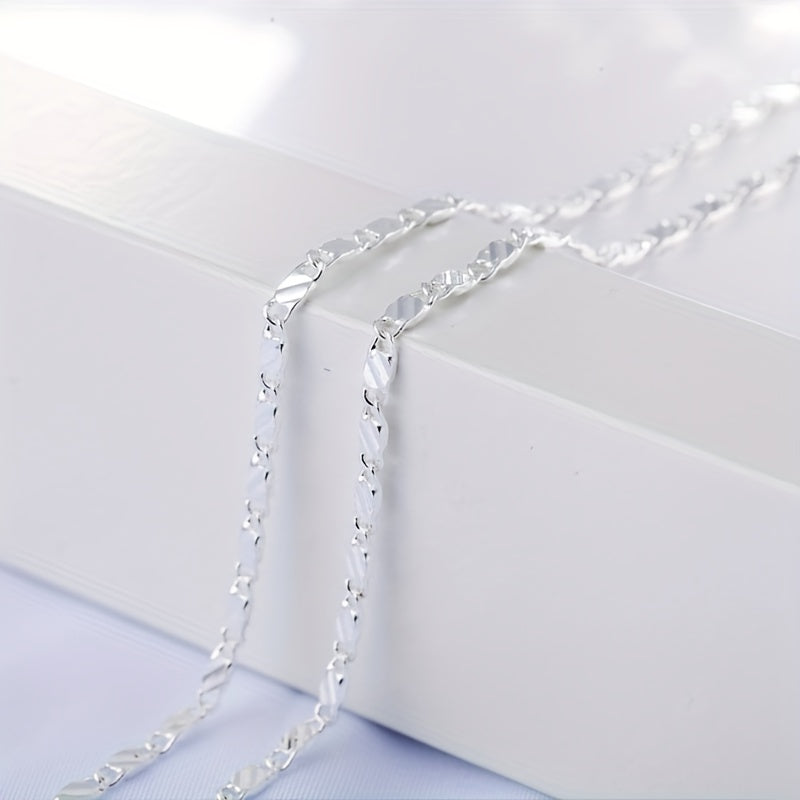16 30inch 2MM Wide Fashion Luxury Men Women Fashion Solid Embossed Flat Chain Necklace Fine Jewelry