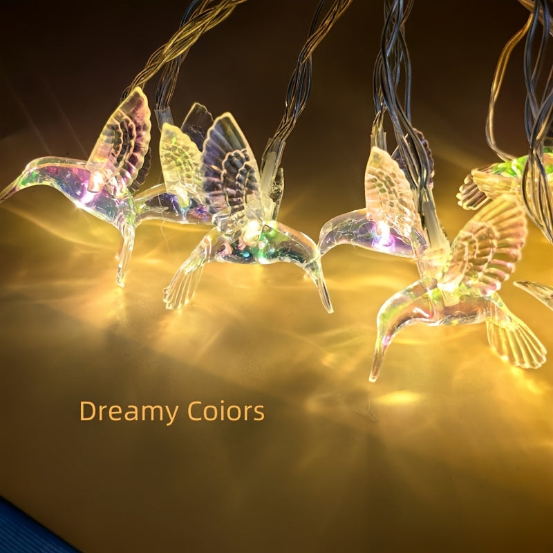 1 Hummingbird Plastic Fairy Light String  Powered by 200.0cm/10Led Battery (Excluding Battery)  Christmas  New Year  Room Lighting Decoration  Wedding  Valentine'S Day  Holiday Party Atmosphere Light String. Halloween  Camping Parties  Holiday Gifts