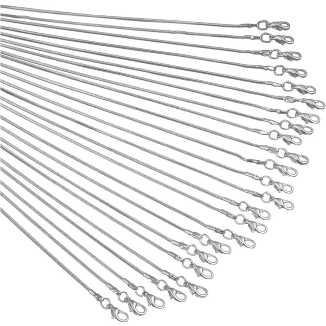 10pcs 40.64 76.2cm ROSE Golden / GOLDEN / PLATED SNAKE CHAINS PLAIN NECKLACES 10 PACKS WHOLESALE