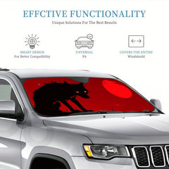 1pc Geometric Wolf Pattern Car Sunshade  Heat Resistant and Scratch Proof  Keeps Vehicle Cool Comfortably   Fits Most Cars  SUVs  Trucks  and Vans  Sun Protection | Stylish Sunshade | Durable Material  Car Windshield Sunshade