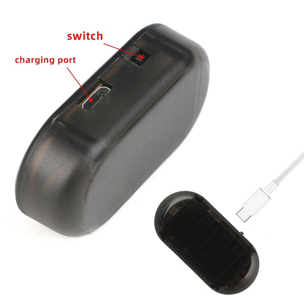 Rechargeable Solar Powered Warning Light Red Burglar Alarm