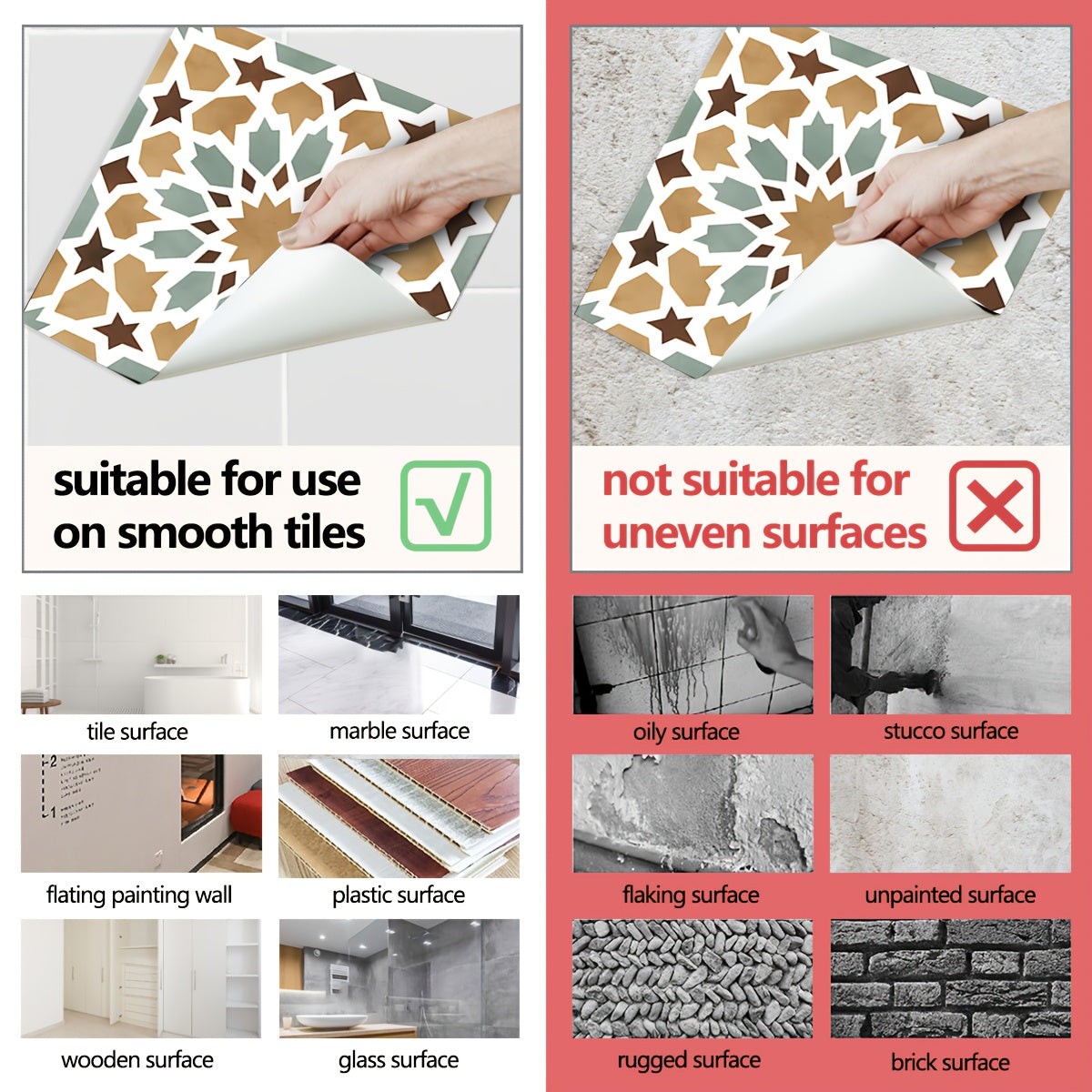 12/36pcs Retro Arabian Style  Mosaic Pattern Self Adhesive Vinyl Floor Tiles  Removable and Easy to Install  Suitable for Cabinets  Living Room  Bedroom  Balcony  Entryway  etc.  Size: 19.99/30.0cm  Flooring Self Adhesive Tile  Flooring Tile Self Adhesive