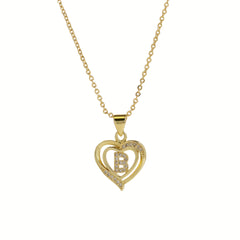 1pc 's Initial Necklace   1 Golden Plated Golden Plated Heart Pendant with A Z Letters (A Z)   Name Jewelry Gift for Wedding  Mother's Day    Elegant Golden Tone Initial Charm for Casual Attire & Special Occasions  for Teenager