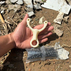 New Pellet Launcher  Pocket Sized White  Convenient to Carry  Ball Bearing Slingshot Design  Novel and Colorful  Easy to Play with and Transport