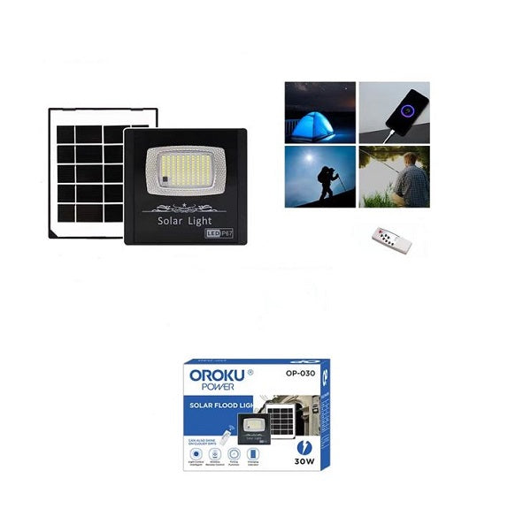 Oroku Power OP-030 Solar Powered Floodlight With Remote Control 30W