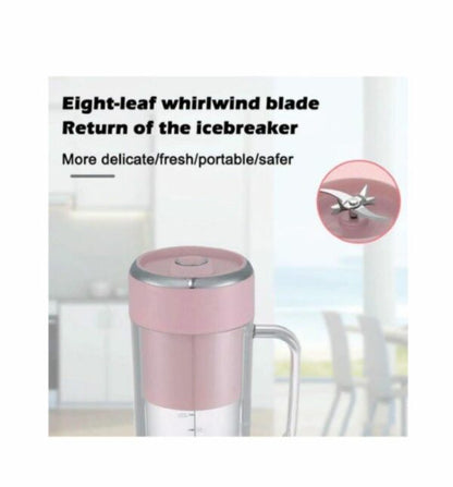 Aorlis AO-78227 Portable Rechargeable Handheld Juice Blender Cup With Straw 500ML