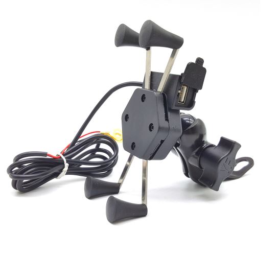 SE088 Universal X Grip Waterproof Motorbike Phone Holder Bracket With USB Port