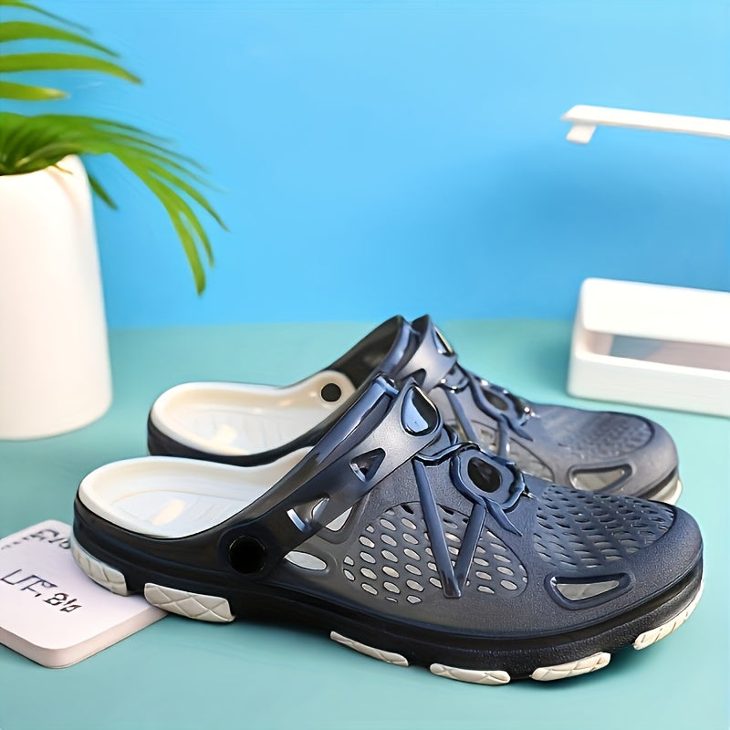 & Men's Quick Dry Slip On Beach Sandals   Lightweight Water Shoes with Arch   Odor Technology & Drainage Holes for Pool  Lake  Garden   Summer Swim Sneakers (No Socks/Elastic Opening)   Breathable Footwear