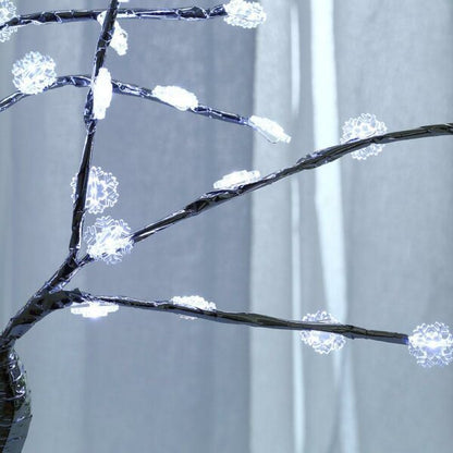 D-7 60 LED White Snowflake Table Lamp With Base USB DC /Battery Operated