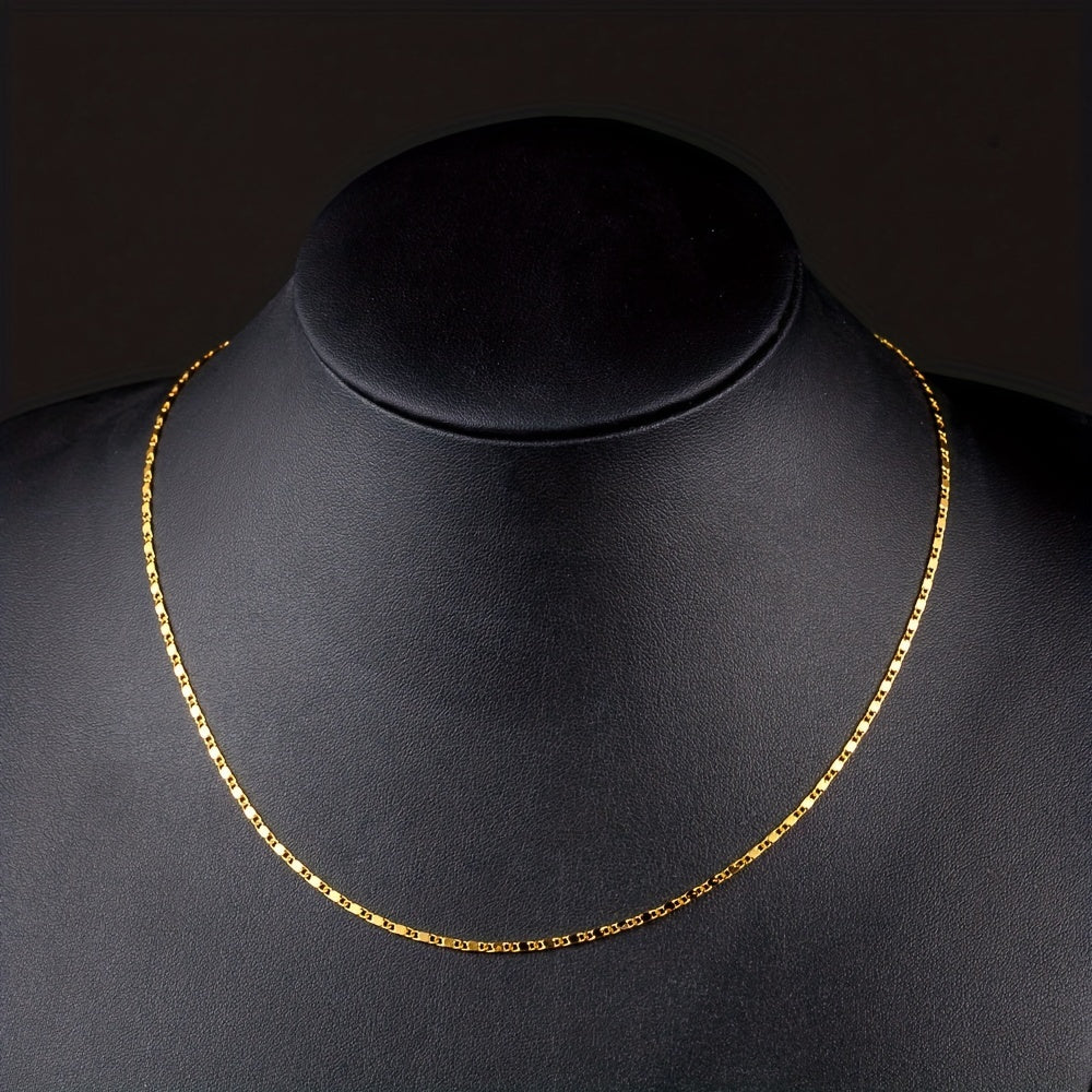 16 30inch 2MM Wide Fashion Luxury Men Women Fashion Solid Embossed Flat Chain Necklace Fine Jewelry