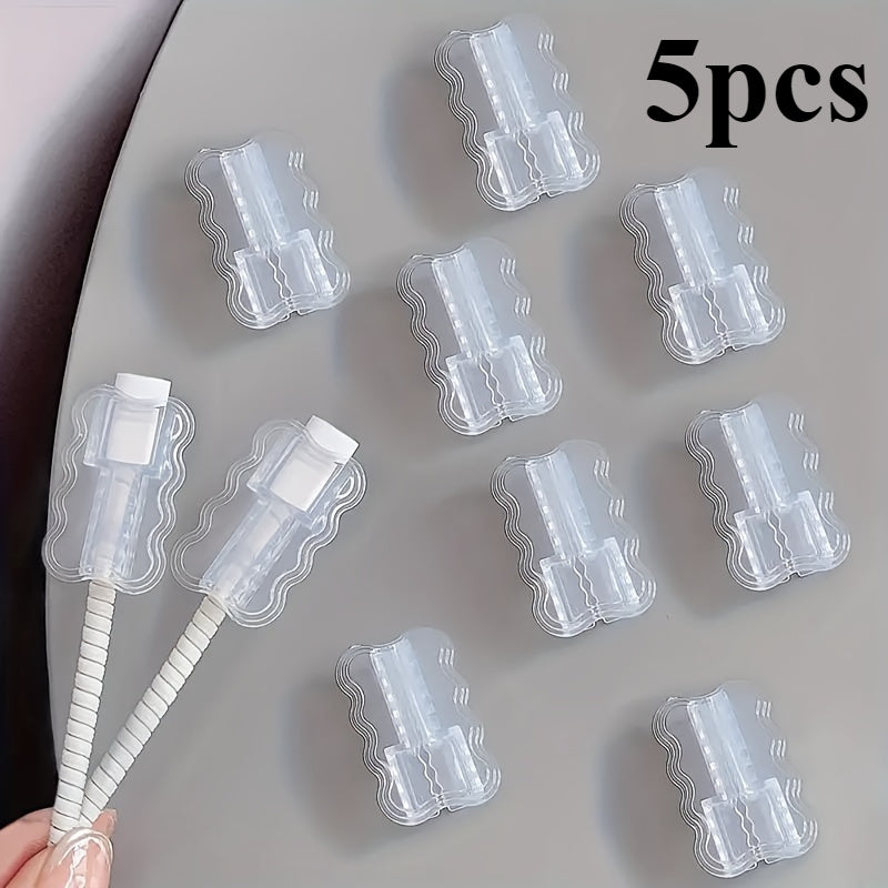 5pcs Wave Cable Protector Set  TPU Cable Saver Sleeve  Cord Protection Accessories  with No Battery  for Mobile Phones  Data Line Protection Kit