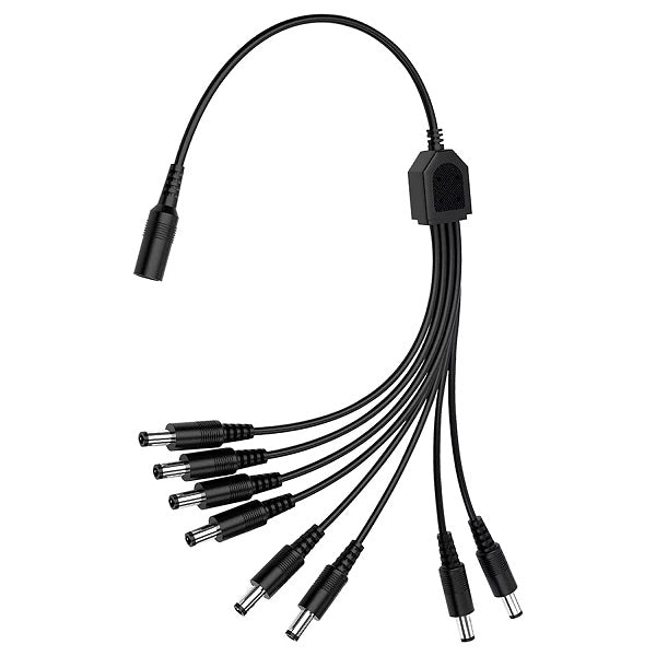 8 Way DC Power Supply Splitter For Security Cameras 1 Female To 8 Male