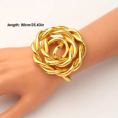 Bendable Snake Chain Necklace   Punk Hip Hop Style Adjustable Golden Toned Metal Jewelry for Women  Versatile Everyday & Party Accessory  Durable Year Round Wear  Statement Accessory  Edgy Accessory  Textured Metallic Finish