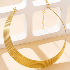 Women's Large Wide Hoop Choker Necklace   Thick Golden Toned ( Metal) Statement Jewelry  Minimalist Layering Necklace for Daily Wear & Parties  Year Round Versatile Oversized Hoop Ring like Collar Accessory  Jewlery  Christmas Brooches For Women  Layered