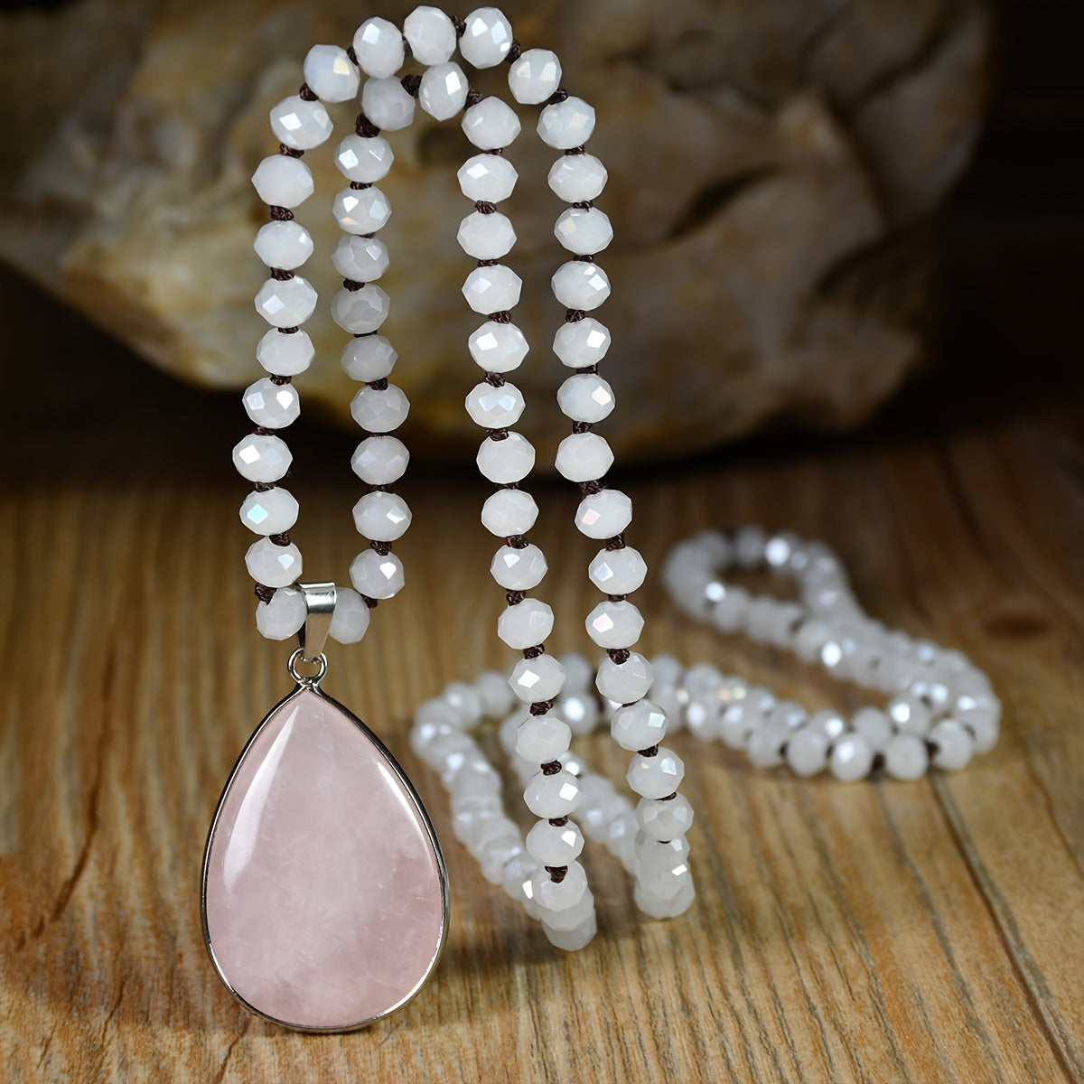 Handmade Natural Stone Beaded Long Necklace   Boho Chic Multicolor Labradorite  Tiger Eye  Rose Quartz  Lapis Lazuli & Unakite Pendant Jewelry for Women  Birthstone Gift  Vacation & Casual Attire