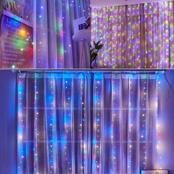 Aerbes AB-CL01-1 RGB Copper Wire Fairy Curtain Light With Remote Control 3x2M