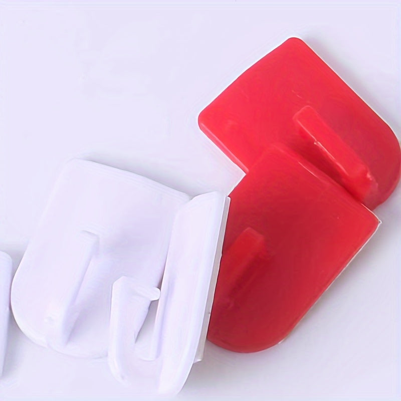 5 Pack/15 Pack/28 Pack Seamless Adhesive Wall Hooks  Fashion Plastic Utility Hook Set  Easy Install  Wall Mount  Reusable  No Trace Sticker for Kitchen  Bathroom  Bedroom  Office  Utility Hooks