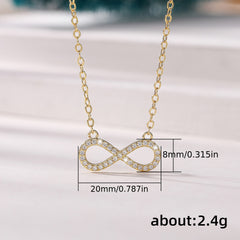 1pc Fashion Necklace  8 Pattern Pendant Zircon Simple Pendant Necklace  Wedding Engagement Jewelry Gift