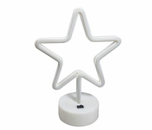 B-3 USB DC Cable Or Battery Operated Pentagram Neon Lamp With Base