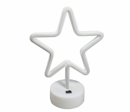 B-3 USB DC Cable Or Battery Operated Pentagram Neon Lamp With Base