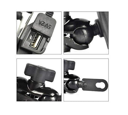 SE088 Universal X Grip Waterproof Motorbike Phone Holder Bracket With USB Port