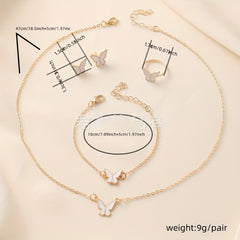 Women's Elegant Butterfly Pendant Necklace & Layered Chain Set   Golden Toned Black Butterfly Design  Minimalist Bohemian Style Interlocking Link Necklace with Delicate Butterfly Charm  Versatile Everyday & Formal Jewelry for Women  Year Round Layered Nec